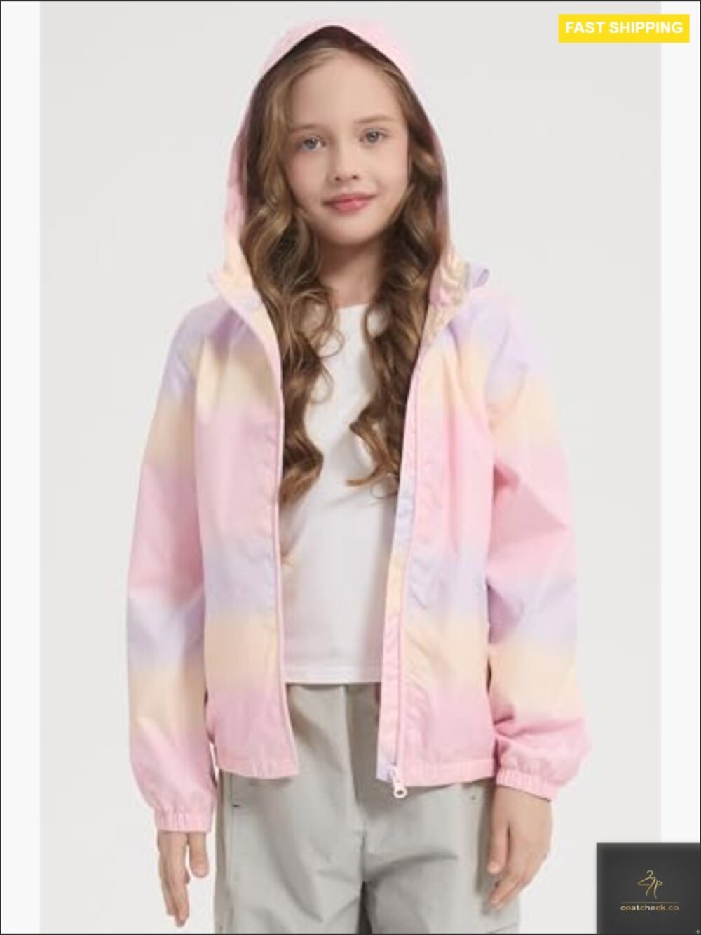 Kids Lightweight Hooded Rain Jacket Waterproof Windbreaker Outdoor Play School - Picture 5 of 7